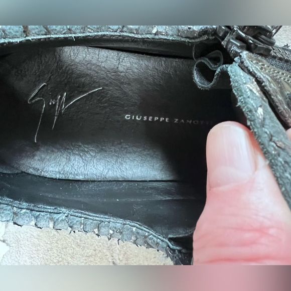 Giuseppe Zanotti Frankie python embossed leather sneakers Black SZ 40/9.5 - Picture 7 of 11